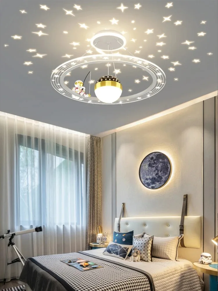 Imagem -03 - Controle Remoto Led Starry Projection Pendant Lights Lâmpadas de Teto para Home Decor Children Room Study Bedroom Kids