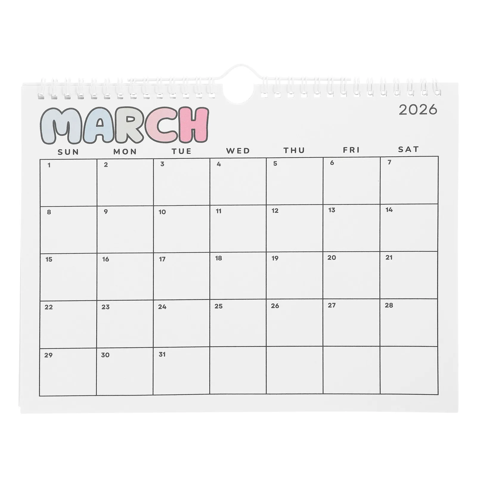 

2026 Wall Calendar Monthly Large Spiral Bound Hanging Planner for Home Office Scheduling Organizing Creative Design Functional