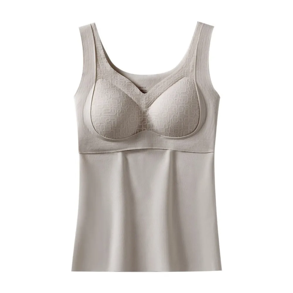 

Шерстяная смесь M-XXXXL, размер, женский теплый жилет, нижняя рубашка, мягкий жилет на груди, удобный жилет без рукавов для похудения, осень-зима