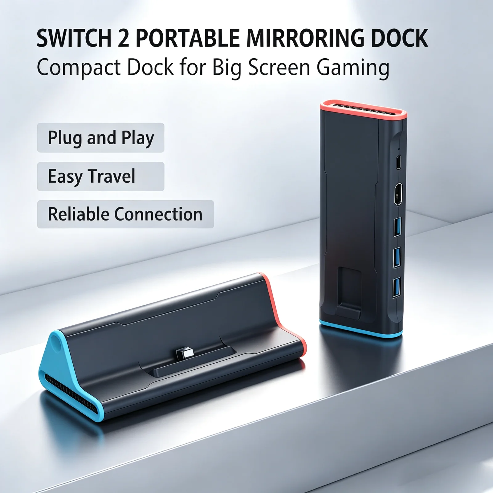 Estação de Acoplamento Switch 2, Conversor HDMI para TV 4K 60Hz, Adaptador Hub USB com Carregamento Rápido, Acessórios para Jogos