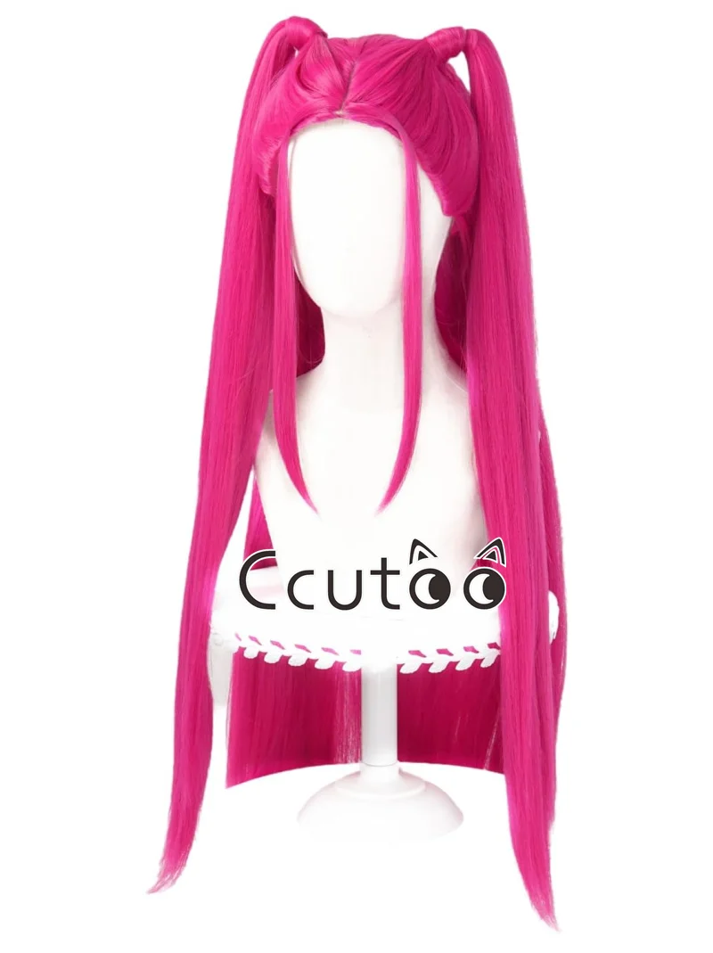 Kpop Huntrix Mira شعر مستعار تأثيري حفلة الهالوين شيطان ملحق الصيادين ارتفع الأحمر طويل مستقيم الشعر الاصطناعية #1