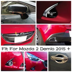 Chrome Exterior Refit Kit Fog Lights Lamps / Handle / Door Bowl / Front Grille Strip Cover Trim For Mazda 2 Demio 2015 - 2023