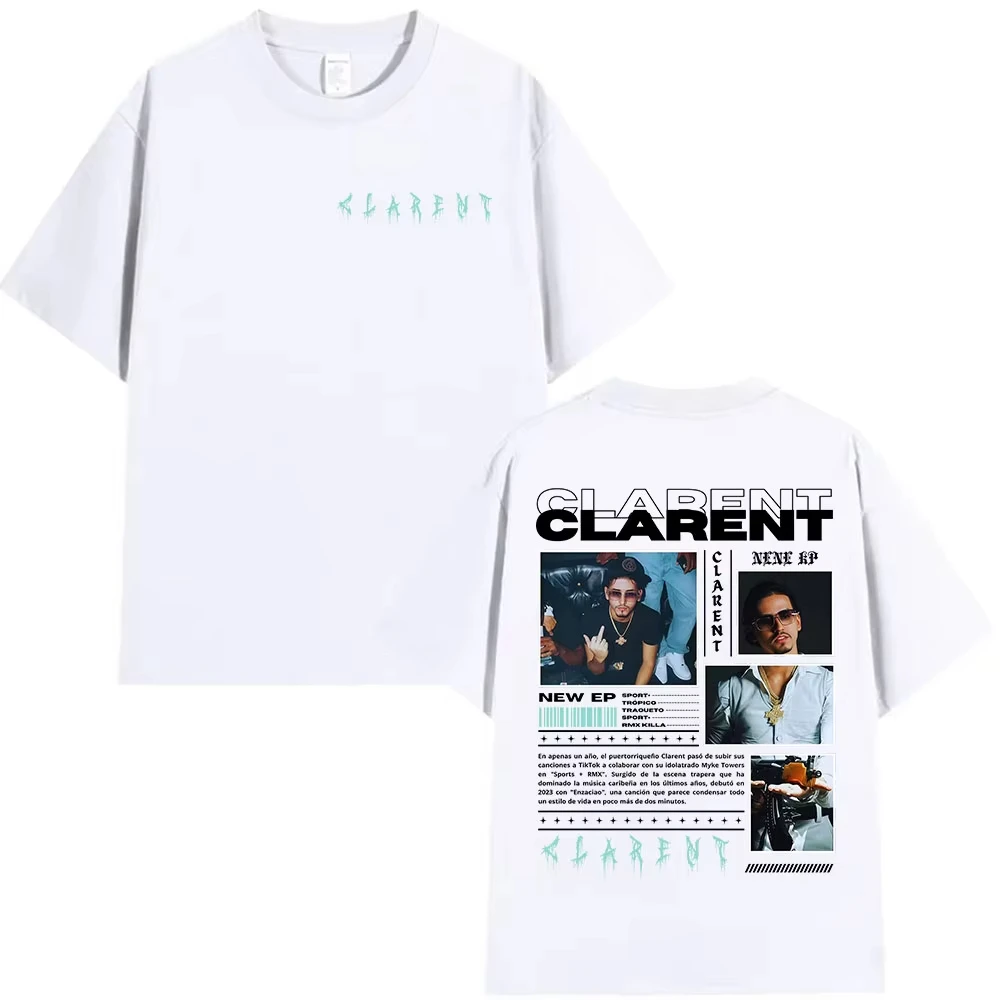 

Rapper CLARENT Album 2025 Merch T Shirt Men's women Gothic Hip Hop Short Sleeve T-shirt Casual Retro Fashion Streetwear Summer