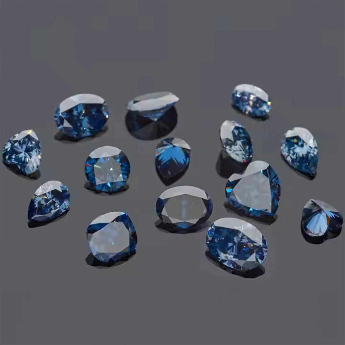 Blue Loose Moissanite 100% Real Lab Gemstone Stones For Women Jewelry Diamond Ring Material GRA Round/Pear/Emerald/Cushion Cut