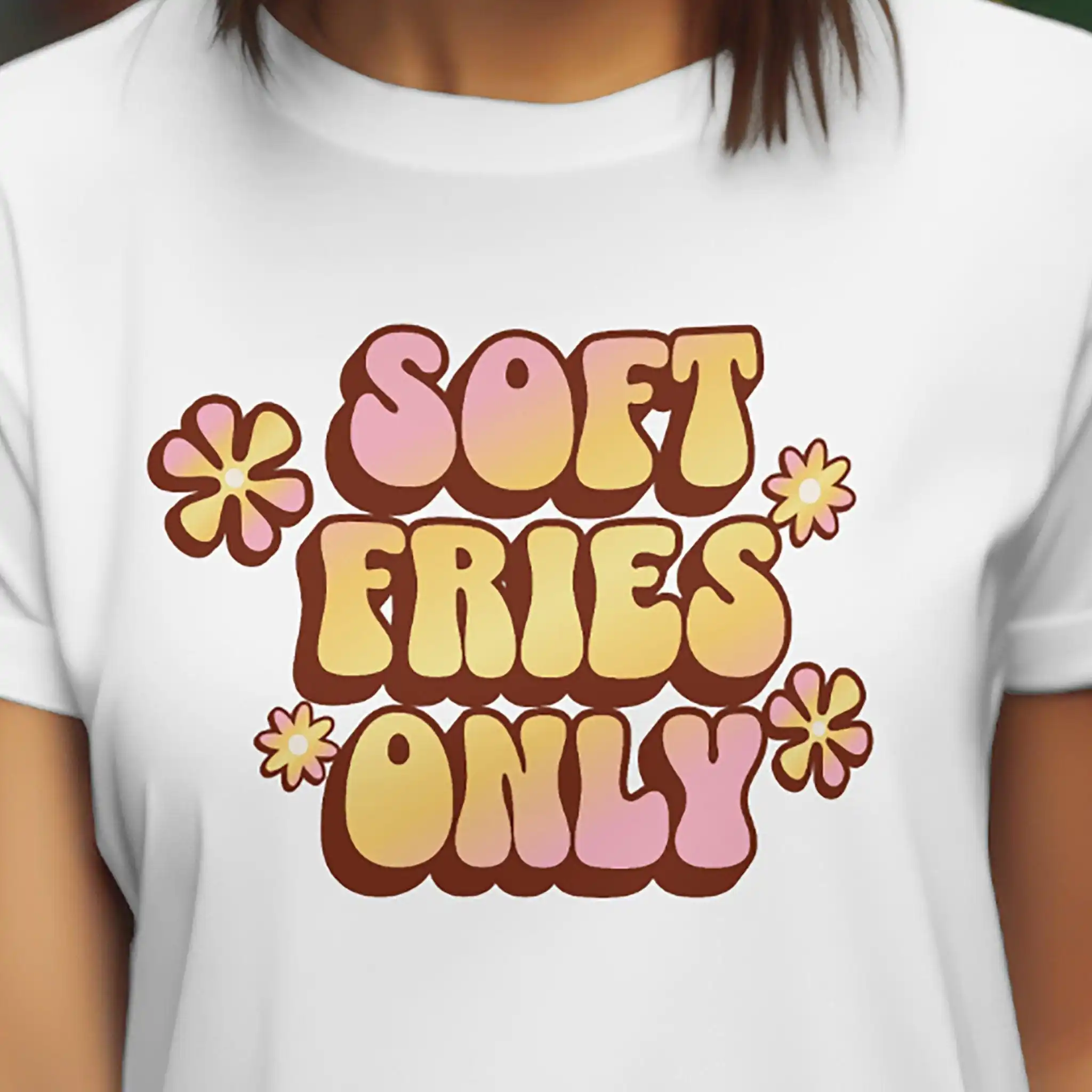 

Футболка Foodie Soft Fries Only, забавная для любителей жарки, милая повседневная юмористическая одежда