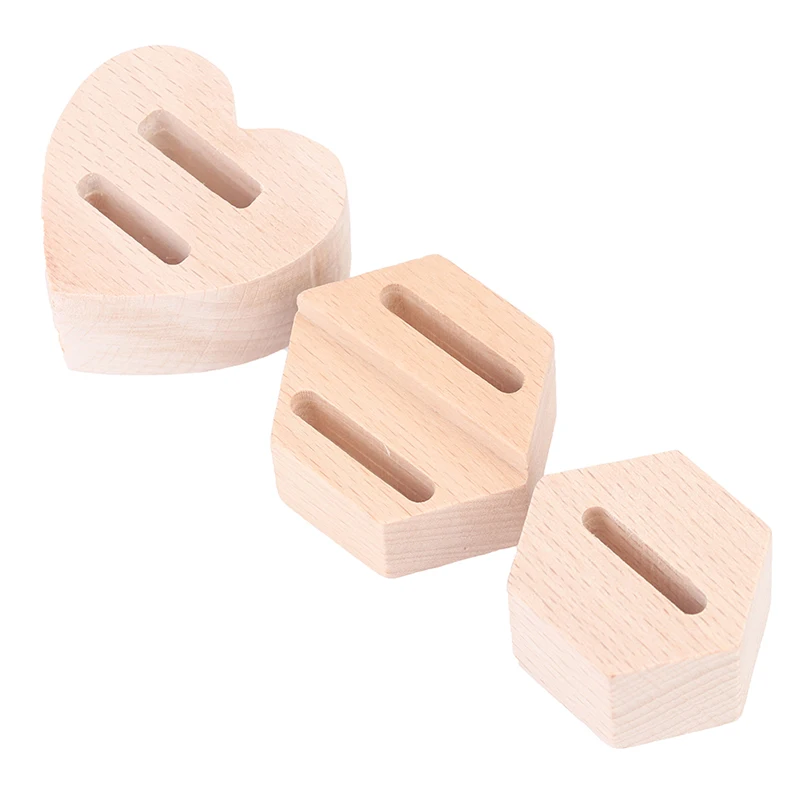 Wooden Hexagon Ring Display Stand Couples Rings Storage Rack Jewelry Holder Tray Organizer Gifts