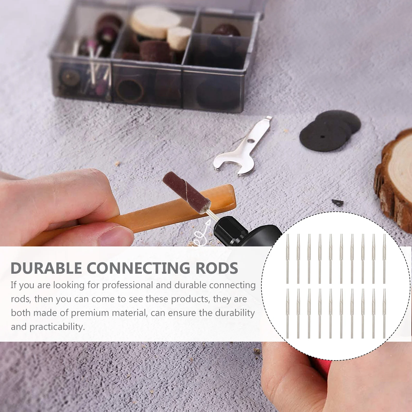 20 قطعة قضيب الصنفرة حامل ورق الصنفرة كليب 2.35 مللي متر عرقوب مادة حديدية قوية لتلميع الأوراق أداة الملحقات الكهربائية