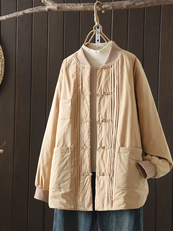 

Китайская хлопковая куртка Sle ort, женское осенне-зимнее пальто на пуговицах в стиле ретро, костюм чая дзен для молодых женщин, модный онлайн-костюм...