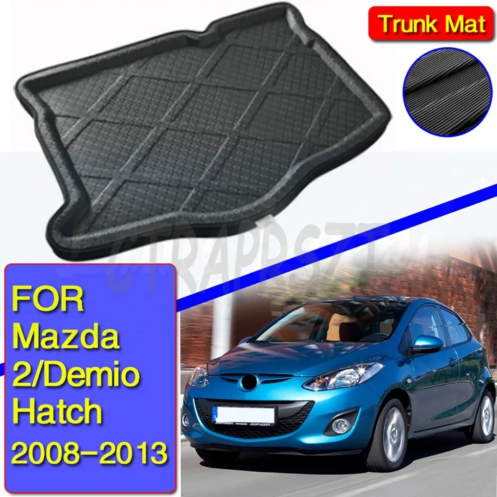 

Для Mazda 2/Demio Хэтчбек 2008-2013, Автомобильный задний коврик для багажника, грузовой коврик, напольный коврик, грязевой протектор, водонепроницаемый