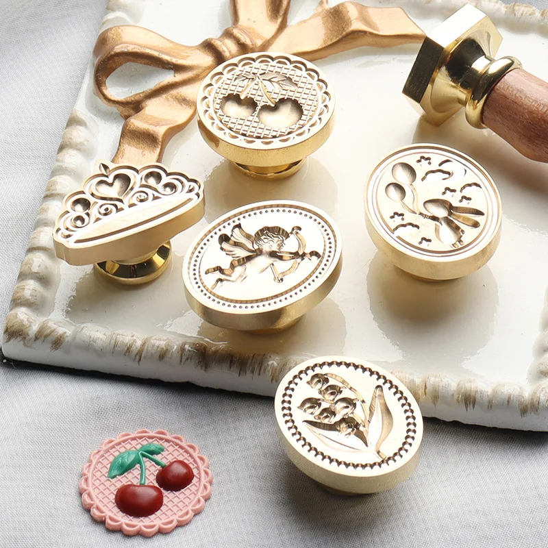 Vintage 3D Embossed Wax Stamp Head DIY Scrapbooking Wedding Invitation Cards Making Envelopes Stamp Replace Sealing Stamp Head