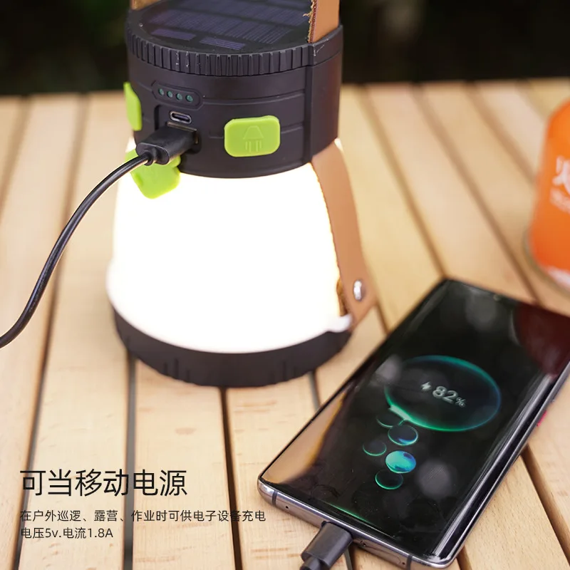 

Solar camping tent lamp outdoor strong light detection handheld lamp desktop atmosphere table lamp