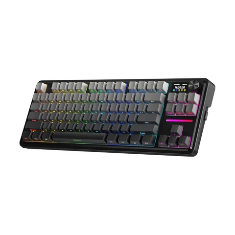 Redragon K743 PRO GB 80% Gasket RGB Gaming Keyboard w/Hype 1.14’’ TFT Screen & Knob, 84 Keys Mechanical Keyboard, 5-Layer Noise