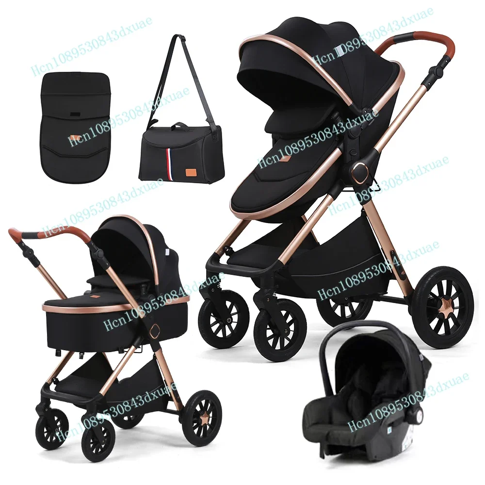 Luxury Carriage Stroller Baby 4 In 1 Kinderwagen Foldable Baby Stroller Pram 3 In 1 With Car Seat