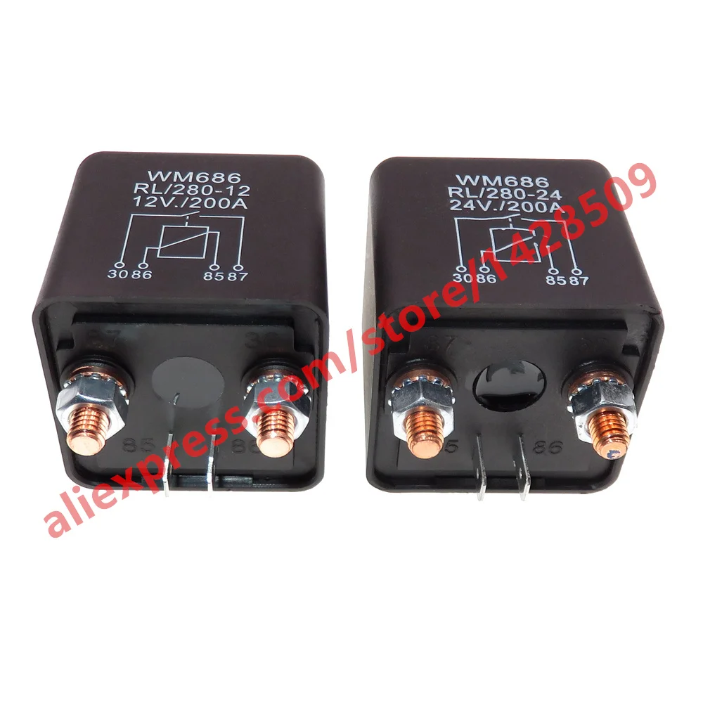 200A/DC12V/24V/48V Relay 4 Pin For Car Auto Heavy Duty Install car starting relay for Amp Style High power