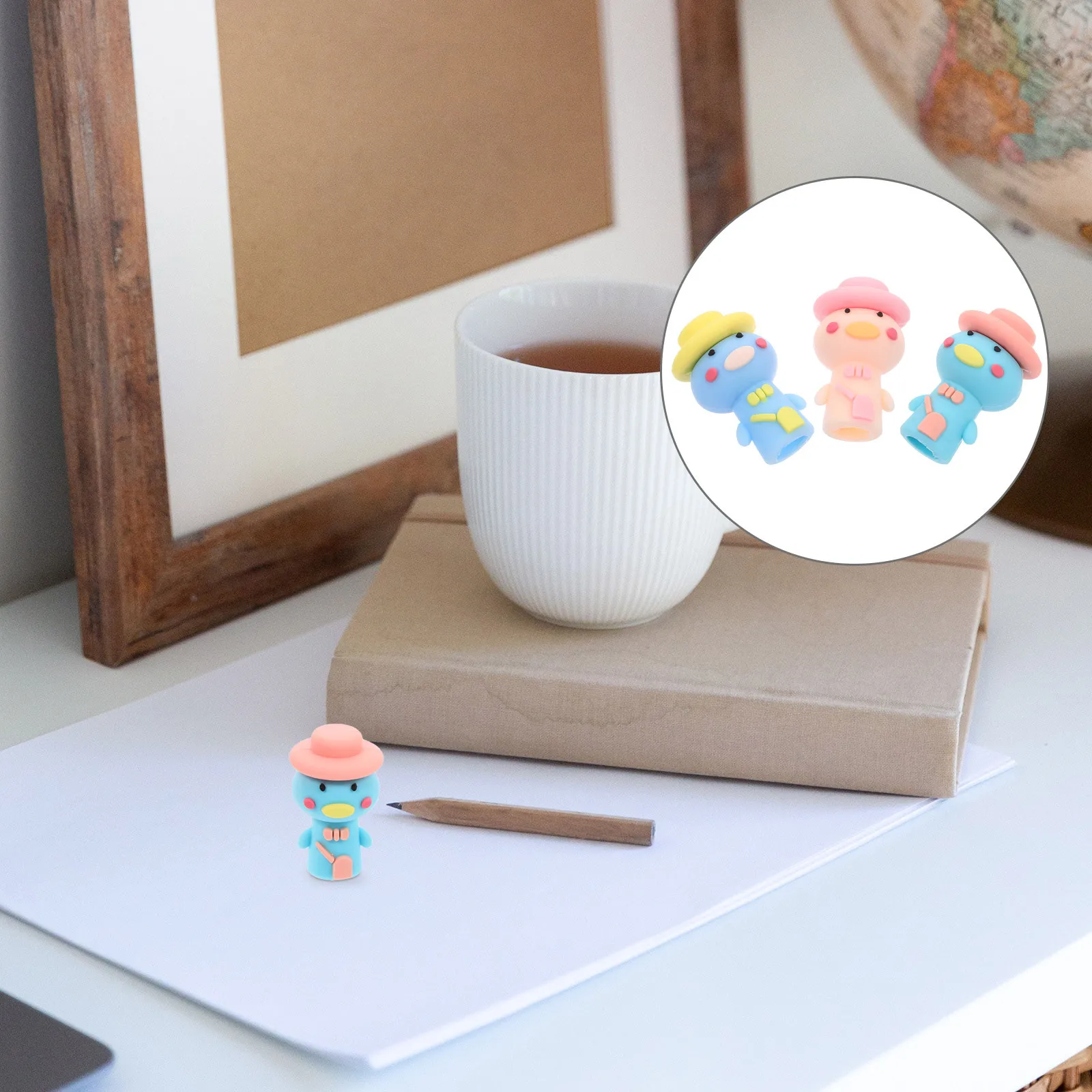 

12Pcs Silicone Pencil Extender Cute Design Pencil Lengthener for Artists Students Office Art Writing Tool Stationery Accessories