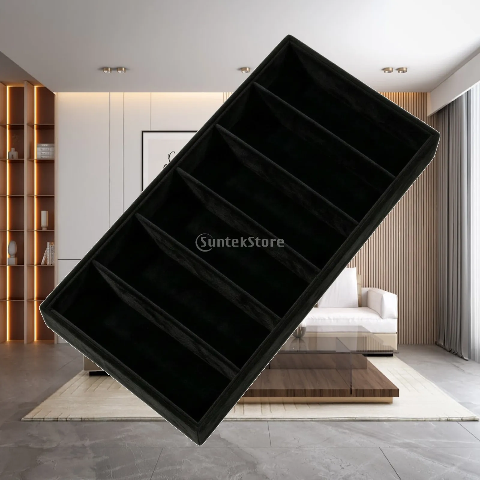 Sunglasses Display Organizer with 6 Compartments Safeguarding Sunglasses Organizer with 6 Slots Sunglass Tray Shallow