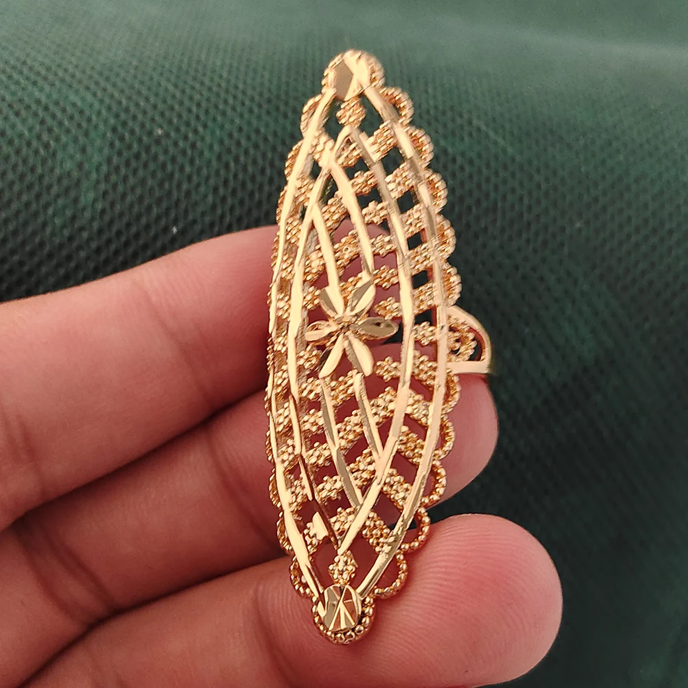 Ethiopian Dubai Gold Color Ring for Women Middle East  African Golden Color Jewelry, Middle East Wedding Ring Gifts