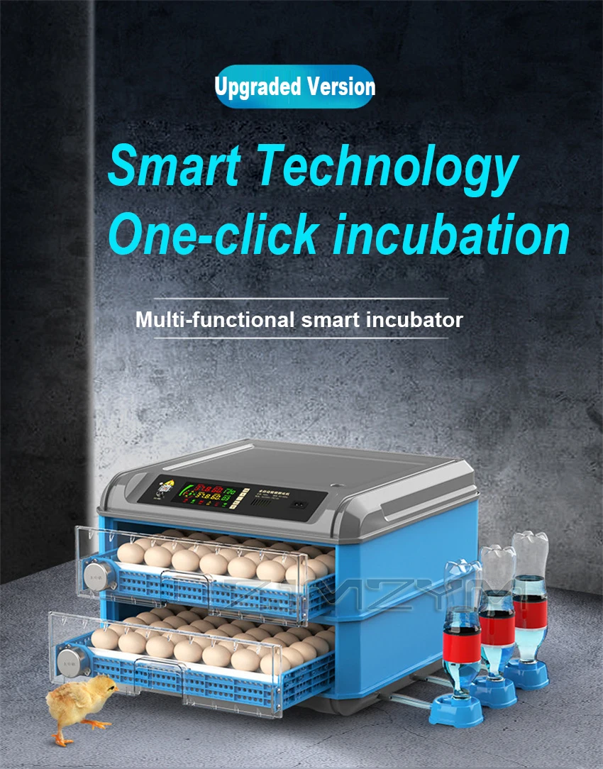 256-392 Eggs Capacity Chick Hatcher Machine Fully Automatic Incubator Duck Eggs Hatching Auto Temperature Humidity Control