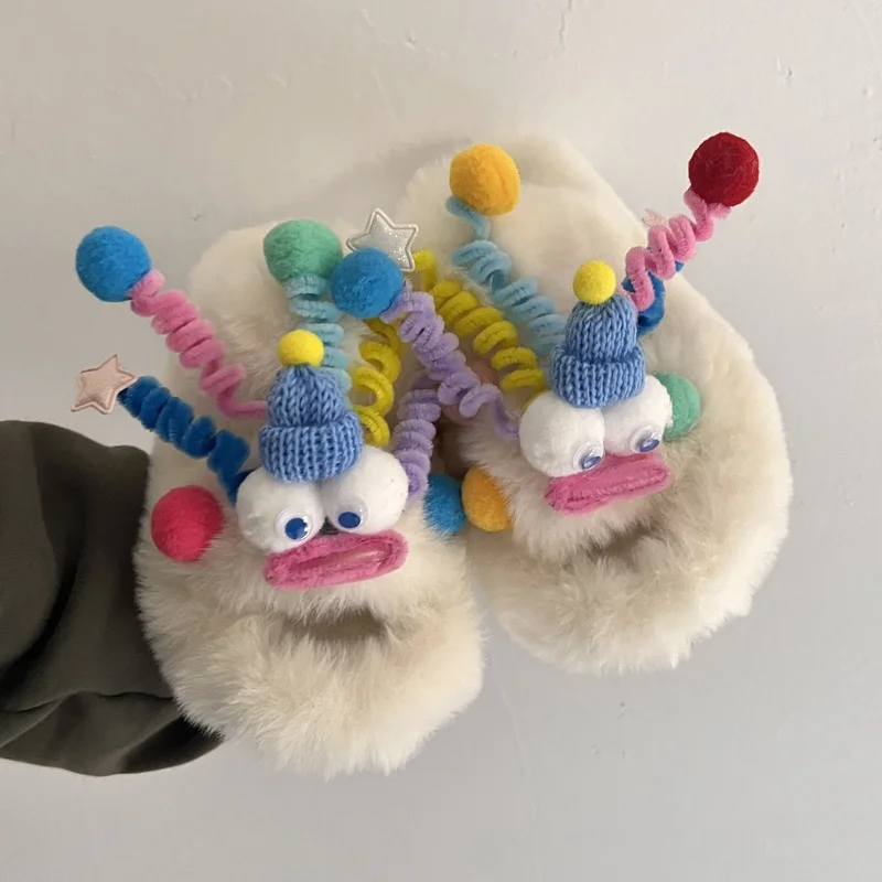 شباشب قطنية بنعل سميك وقطيفة توفر الدفء المضاد للانزلاق ومقاومة التآكل للاستخدام المنزلي شباشب شعر بعد الولادة #4