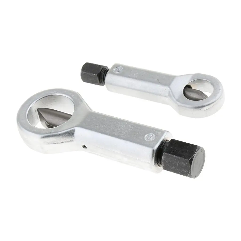 

Nut Splitter Set 2PCS, Remover Rusted Seized Nuts Remover (0-18mm and 12-30mm), Rounded or Damaged Nut Extractor
