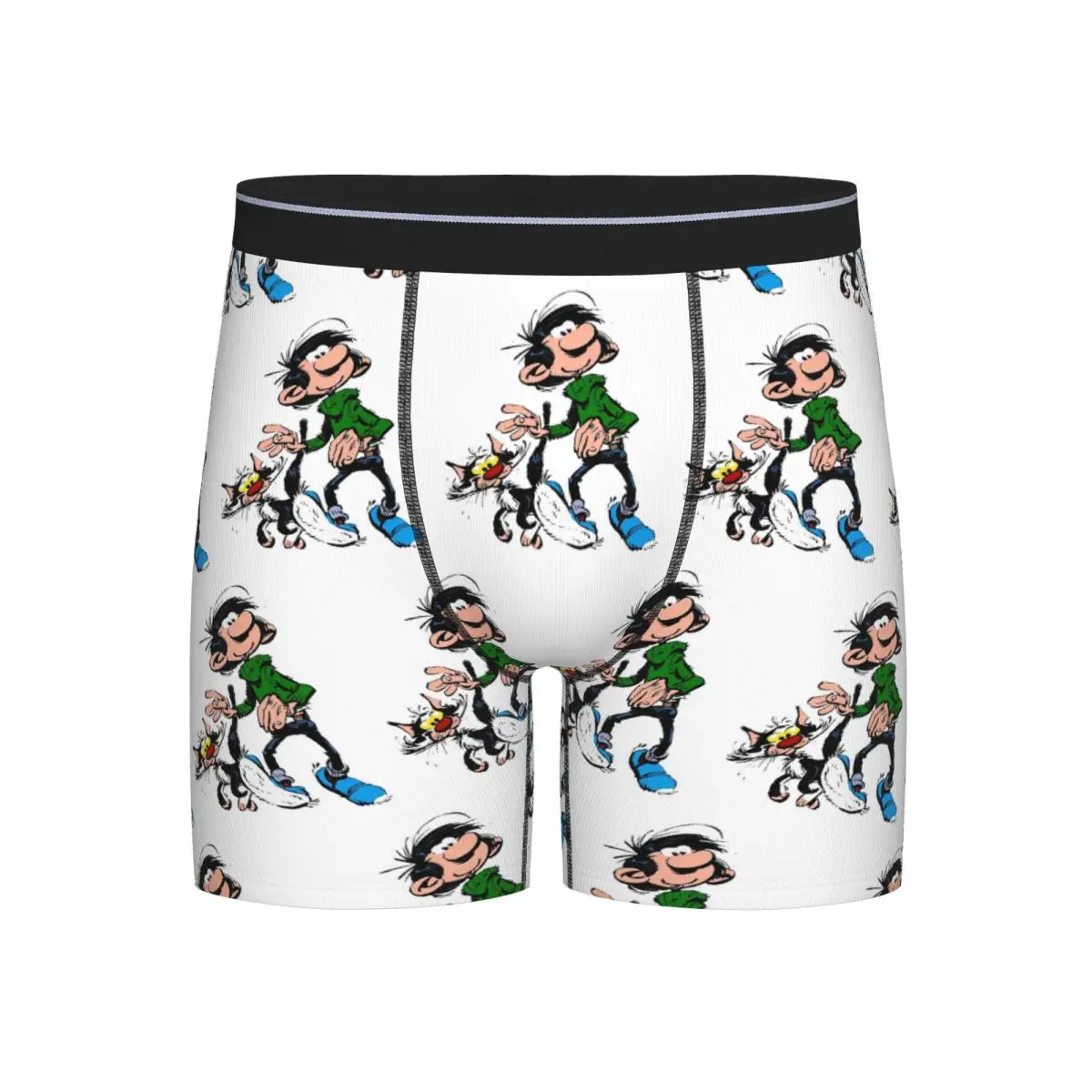 

Long Boxer Underpants Shorts Gaston Lagaffe Panties Men Ventilate Underwear for Homme Man Boyfriend Gift