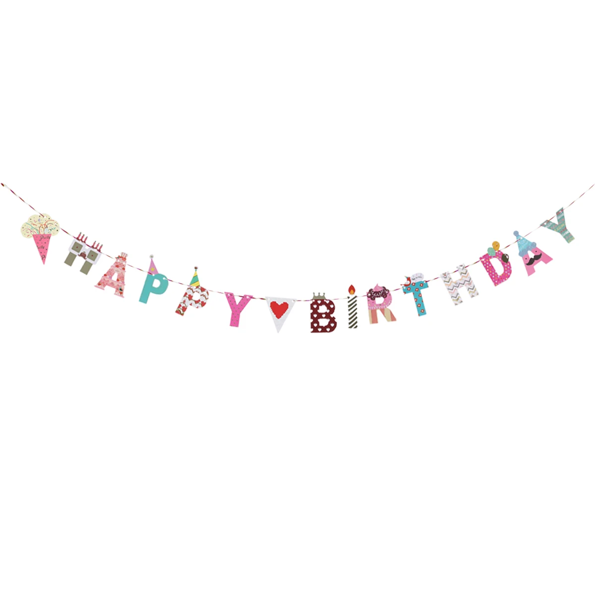 

2.3 Meters HAPPY BIRTHDAY Banner Birthday Party Decoration Colorful Bunting Garland Flags Reusable Paper for Home