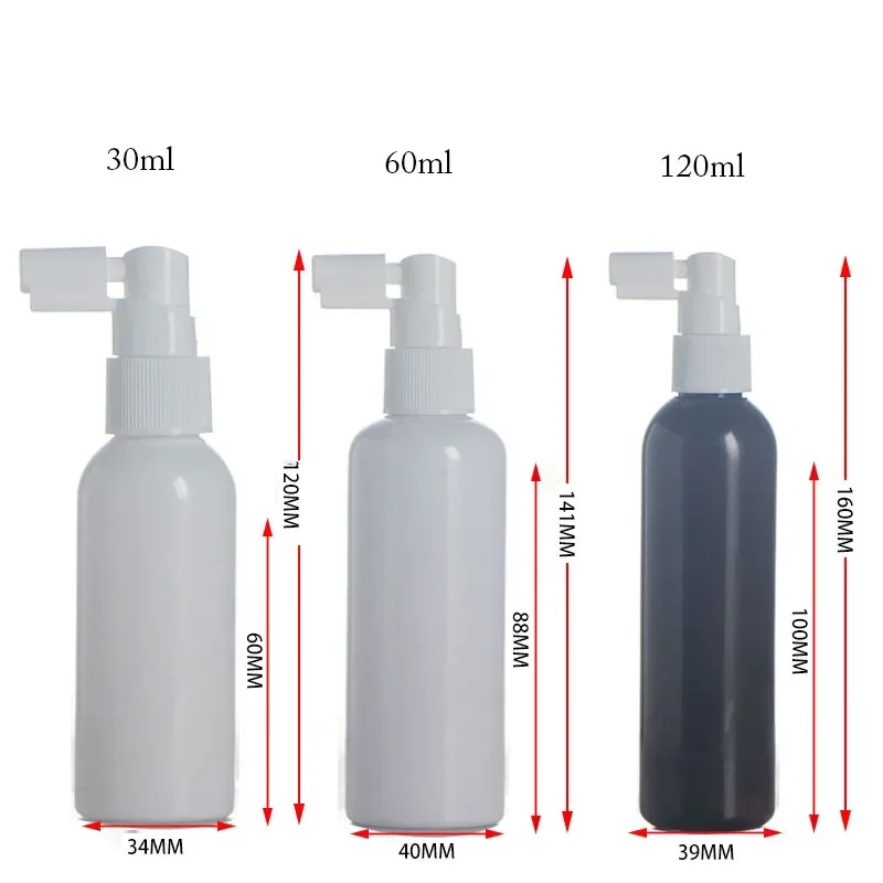 10pcs 30ml/60ml/120ml long spout refillable plastic spray bottles alcohol disinfectant make-up dispenser bottle