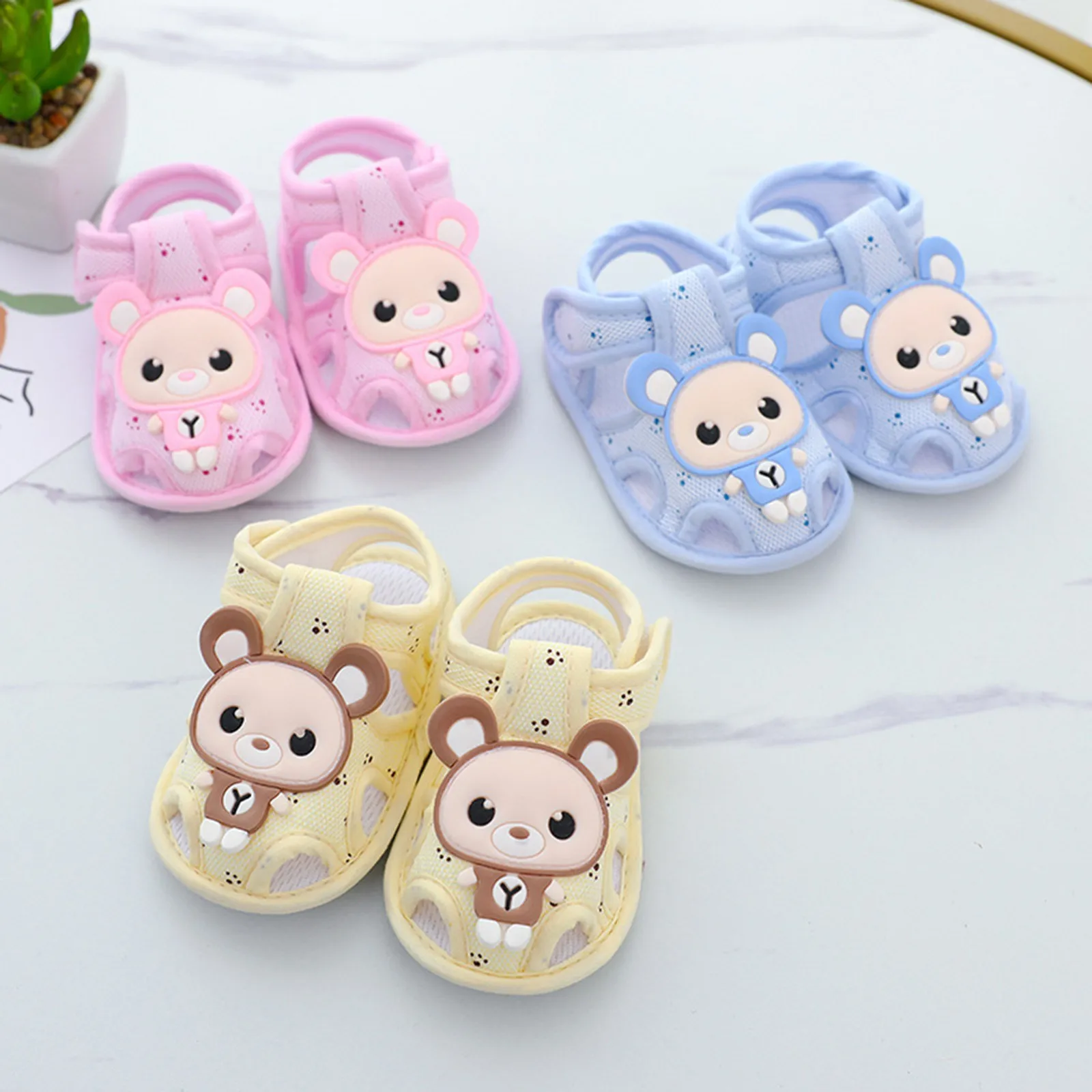 Unisex Baby Boys Girls Sandals 2023 Summer Beach Toddler Close Toed Shoes Comfortable Soft Newborn Infant Cartoon First Walkers