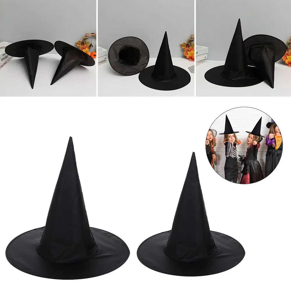 1pc Halloween Children Gift Cosplay Dress Party Wizard Cap Black Halloween Witch Hat Costume Headwear Accessories