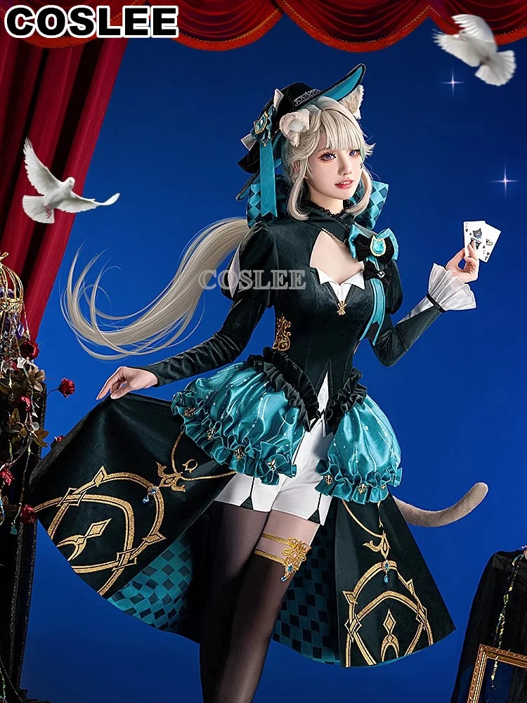 COSLEE Genshin Impact Lynette Magician Cosplay Costume Gorgeous Uniform Game Suit Halloween Party Role Play Outfit Women New