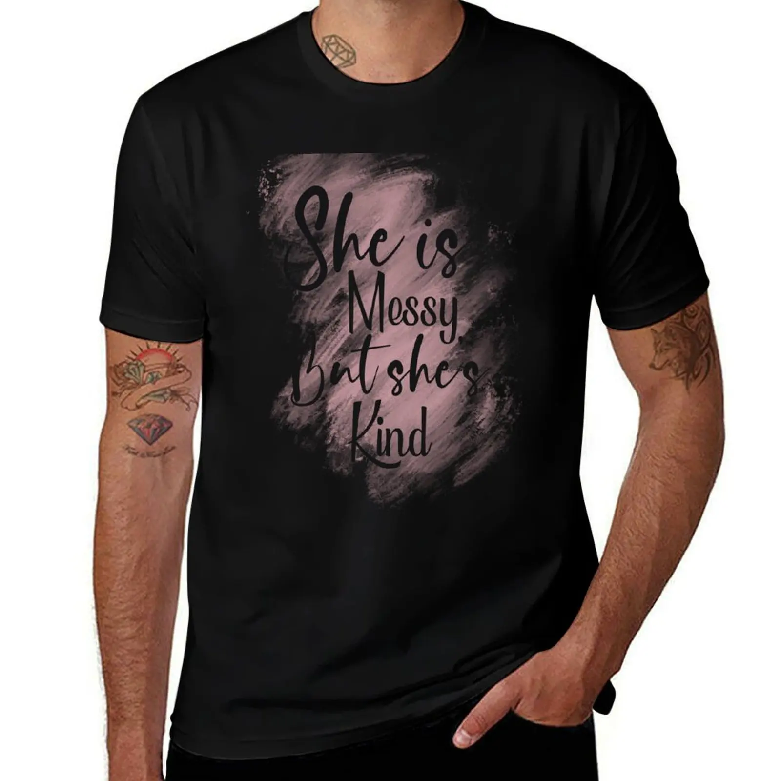 

She is Messy but She’s Kind, Waitress T-Shirt anime tshirt anime clothes Funny t-shirt customs mens big and tall t shirts