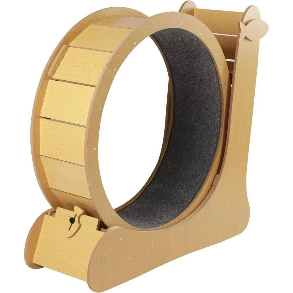 

Cat Exercise Wheel,Running Wheel with Brake & Carpeted Runway, Quiet Treadmill for Indoor, Exerciser for Pets Health & Fitness