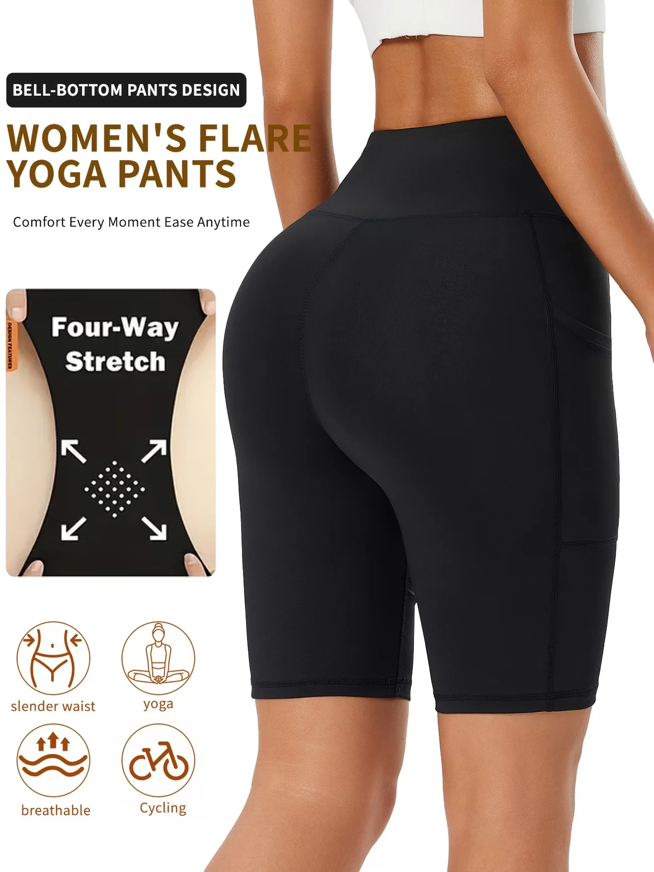 

Женские летние шорты для йоги и велоспорта с высокой талией, боковыми карманами, высокой эластичностью, эффектом утяжки живота и подтяжки ягодиц, для фитнеса на открытом воздухе, повседневные леггинсы