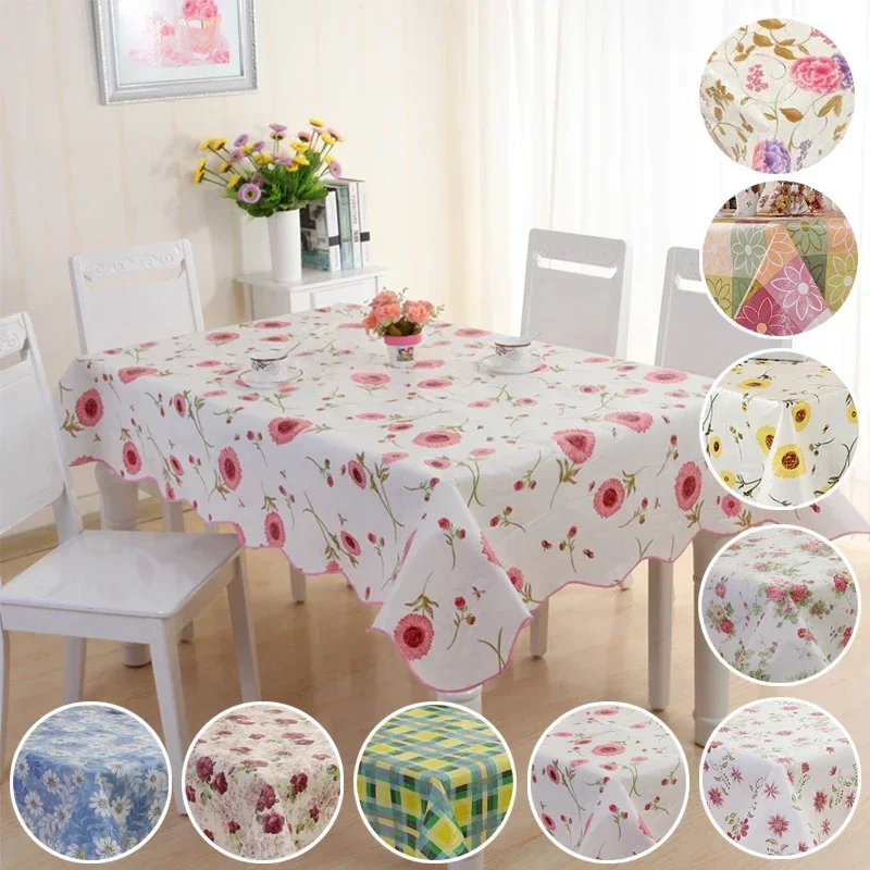 Waterproof Oil Proof PVC Table Cloth Anti-Scalding Table Cover Home Dining Tablecloth Dinner Table Decor Kitchen Accessories