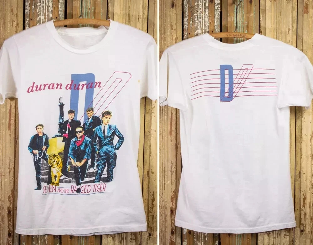 

Retro Duran Seven and Lagado Tiger Concert T-shirt 1983 - Men's and Women's Casual Print Short-sleeved Daily Wear