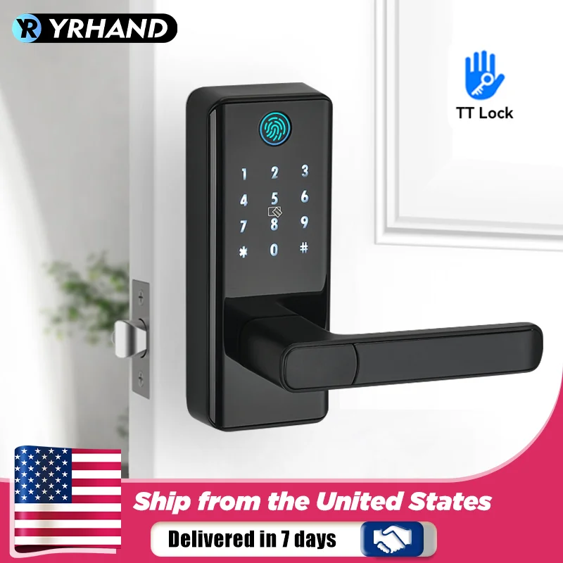 Fingerprint Door Lock  Keyless Entry Keypad Door Lock with APP Control, Smart Locks for Front Door Electronic Door Lock for Home