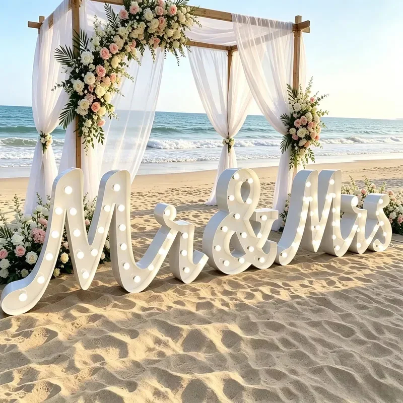 Customizable Light Up Letters, LED Marquee Alphabet Lights for Wedding, Birthday, Engagement Party Decoration