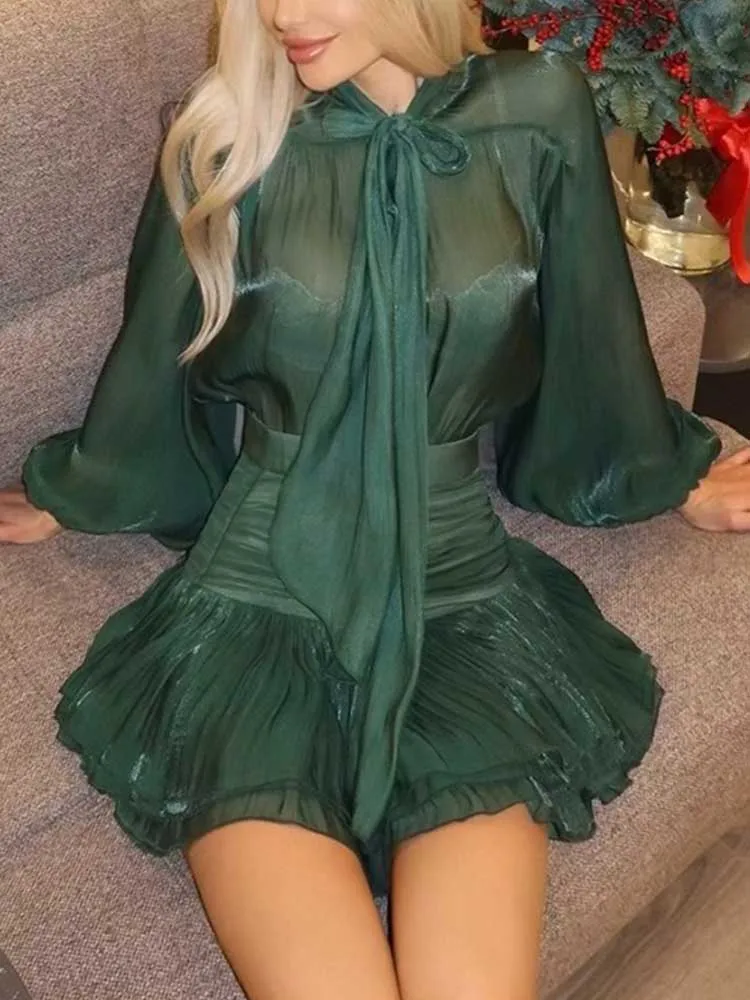 

Шикарный и элегантный роскошный комплект юбки для женщин, женские комплекты юбки с длинными рукавами и блузки с высокой талией, летние мягкие сексуальные плиссированные наряды