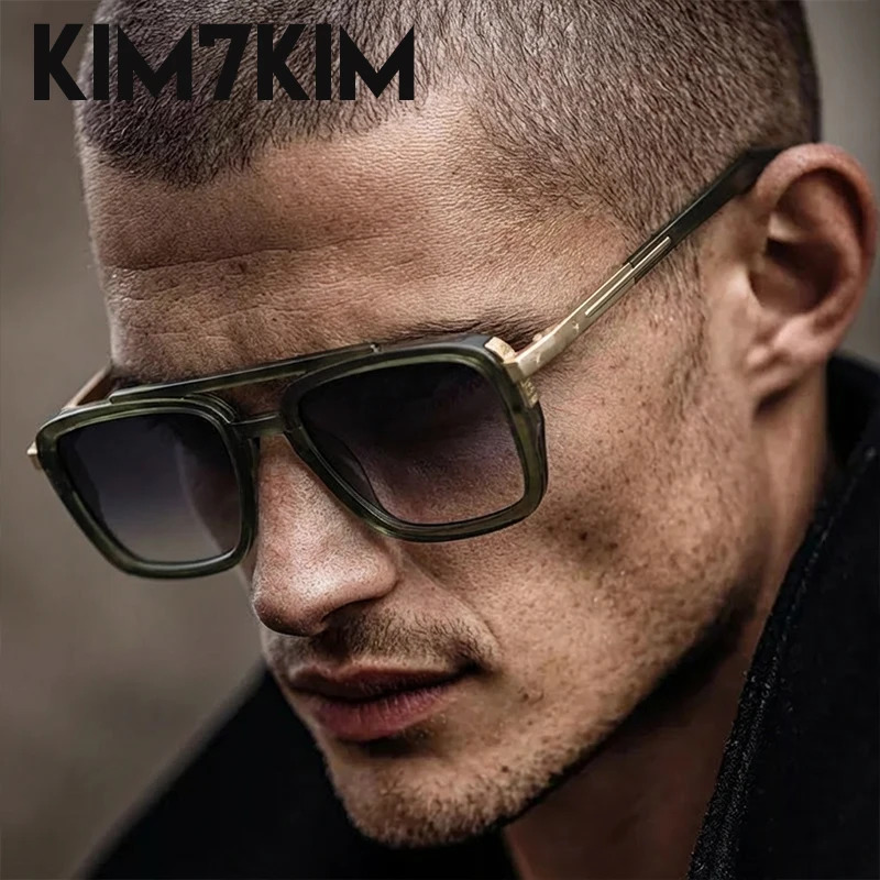 2026 Polarized Steampunk Oversized Square Sunglasses Men Double Bridge Retro Vintage Driving Shades For Male Outdoor Eyewear