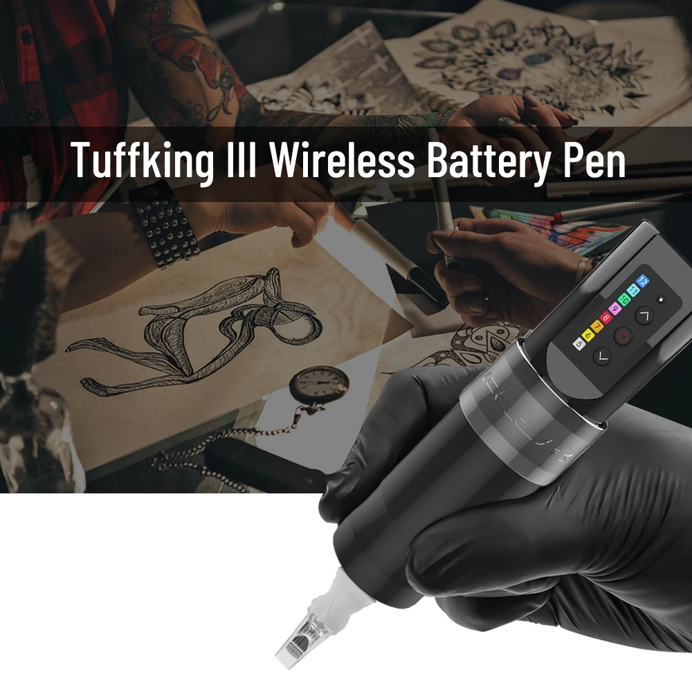 Flux Max Wireless Tattoo Machine Pen 2400 MAh Battery with Power Powerful Coreless Motor Digital LED Display for Body Art