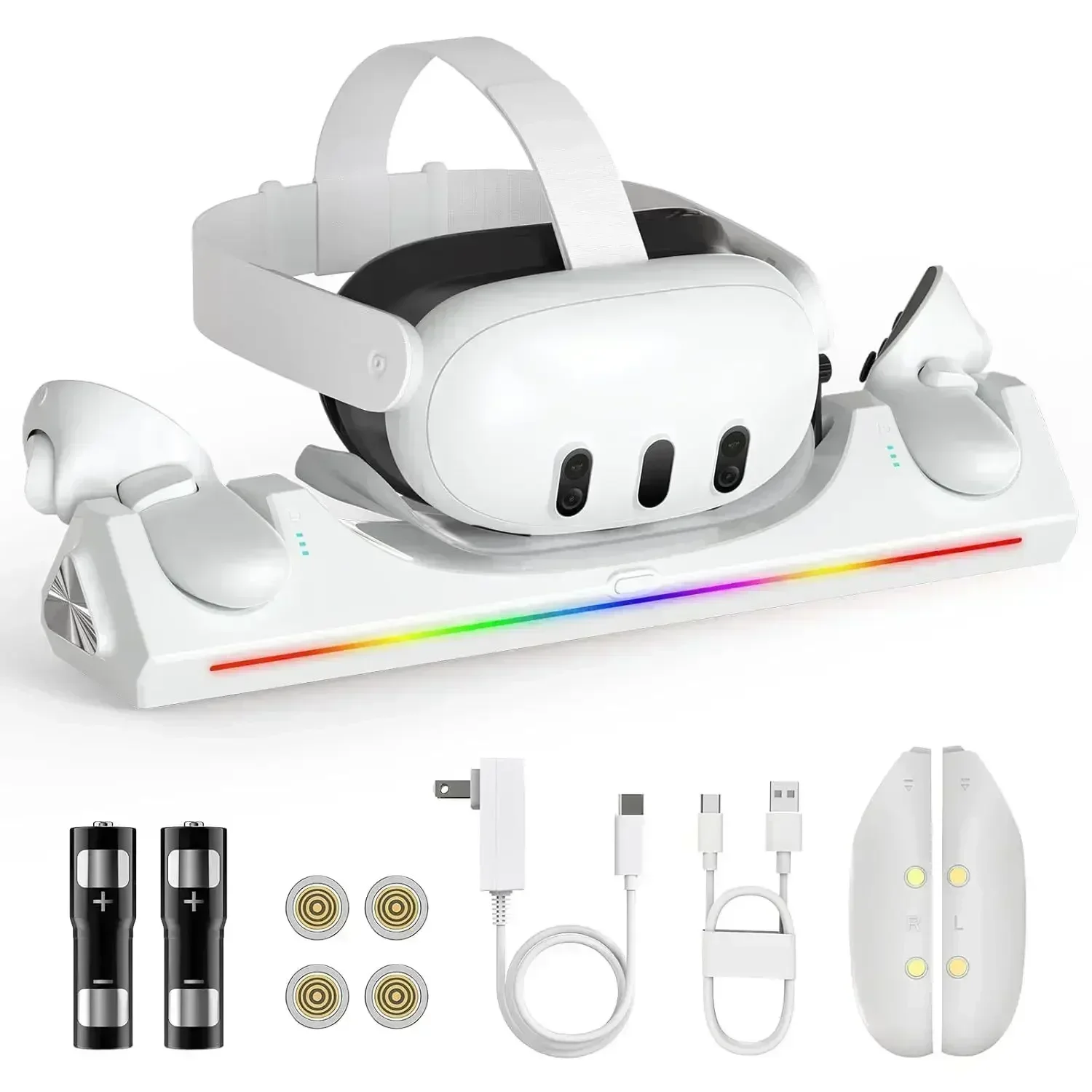 Charging Dock For Meta Quest 3/3S Accessories VR Desktop Display Holder for Oculus Quest 2 Charger Station With LED Indicator