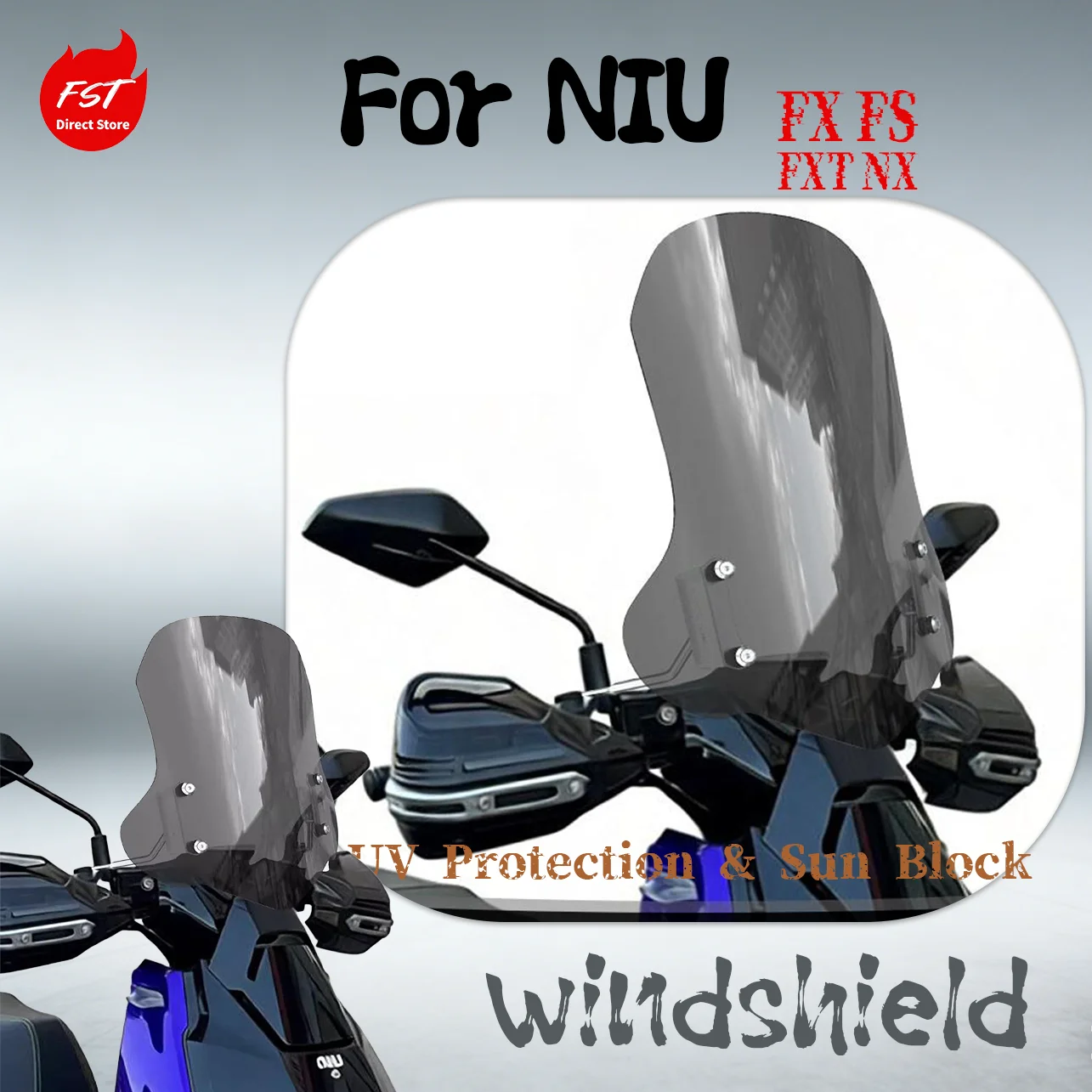 Windschutzscheibe für NIU FX FS FXT NX Elektromotorrad, modifiziertes, hochtransparentes Windabweiser-Zubehör