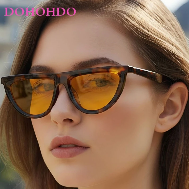 

Trendy Retro Cat Eye Oval Women Sunglasses Classic Big Frame One-Piece Men Sunglass Outdoor Sports Cycling Shades Female UV400
