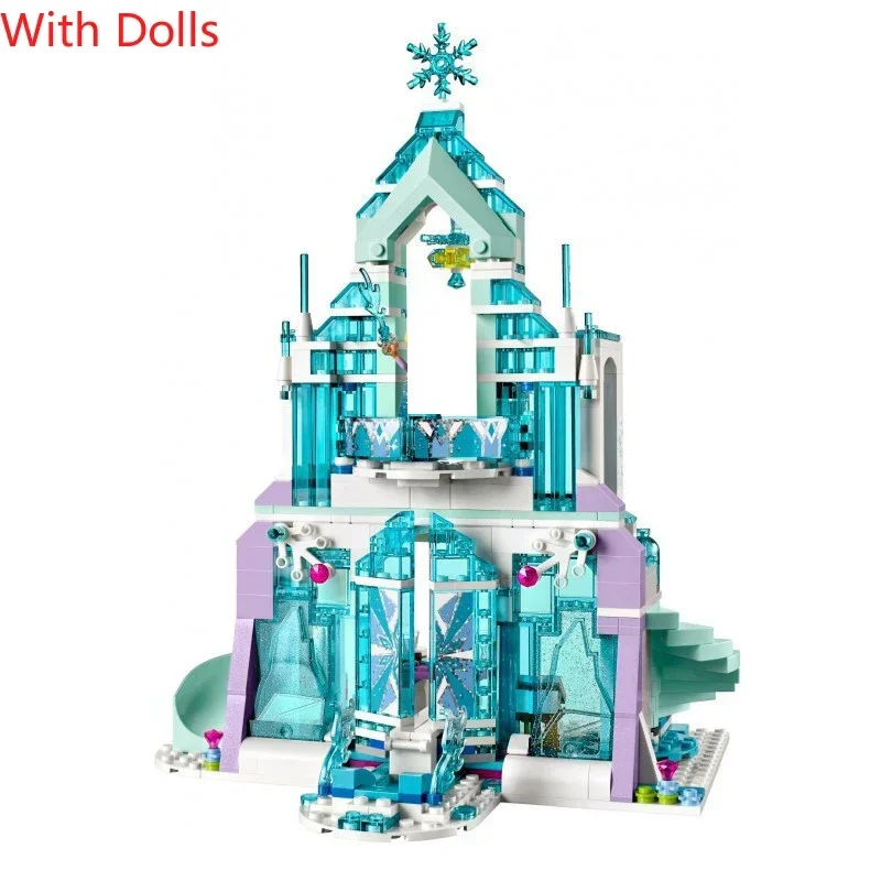 

Elsa's Magical castle Building Blocks Cinderella Princess ice Castle set bricks Compatible Friends 41148 birthday gift for girls