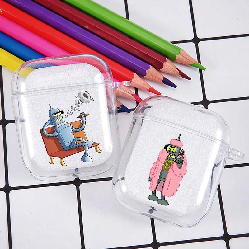 Fashion Cute Futuramas for kid Soft silicone Case For AirPods Pro 1 2 3 4 Clear Silicone Wireless Bluetooth Earphone Box Cover