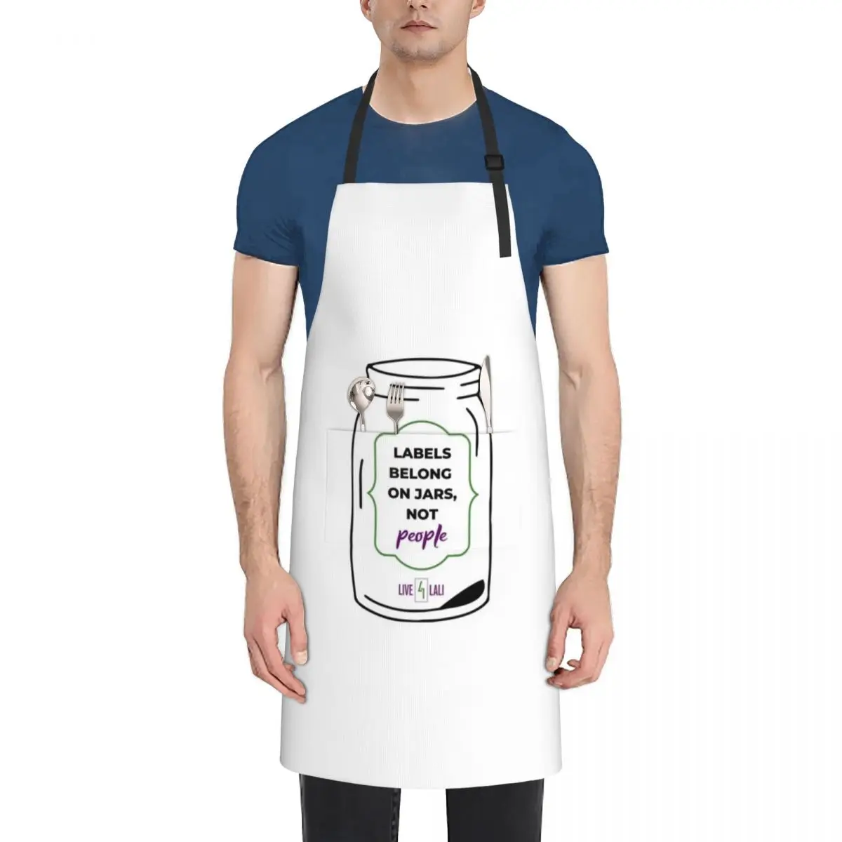 

Labels Belong On Jars, Not People Apron For Kitchen Women kitchen utensil Kitchen Man Supplies Idea Goods Apron