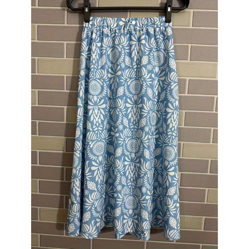 

Юбка миди с цветочным принтом для женщин, модная трансграничная модель весна-лето-осень, нейтральная, из других тканей