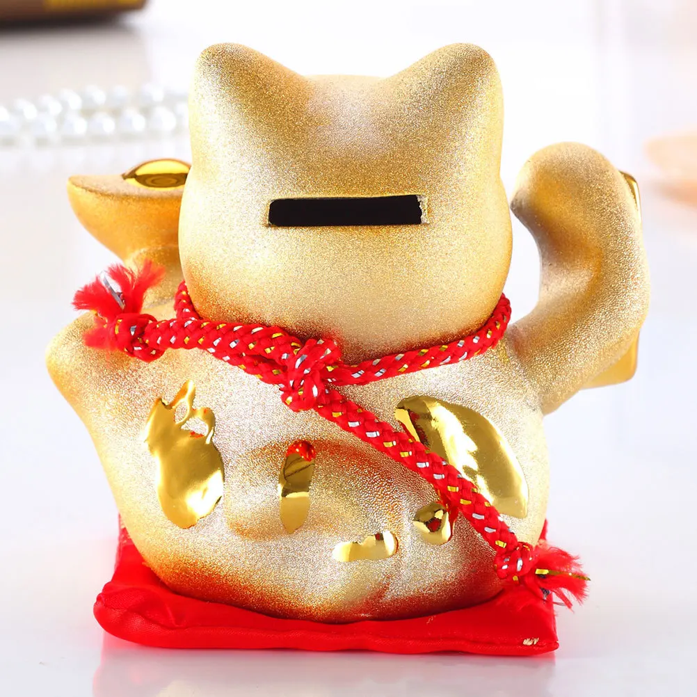 

Luck Cat Money Pot Ceramic Piggy Bank Creative Coin Holder Decorative Saving Pot Desktop Gift Luck Cat Statue Ceramic Piggy Bank