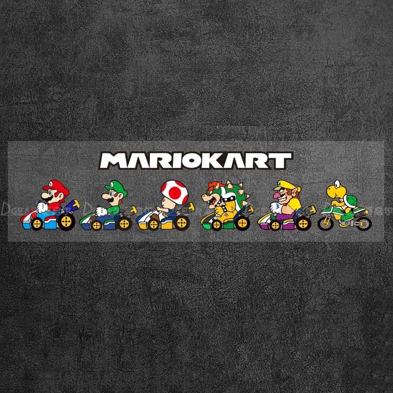 Super Mario Kart Anime Game Luigi Wario Toad Bowser Figure Waterproof Body Sticker Scratch Mask Kawaii Decoration Kid Toys Gifts