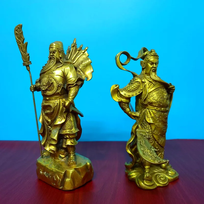 Brass bronze statue of emperor Guan Shengjun, master Guan, Duke Guan, chief Guan Yunchang, Guan Yu, statue of God Guan Erye